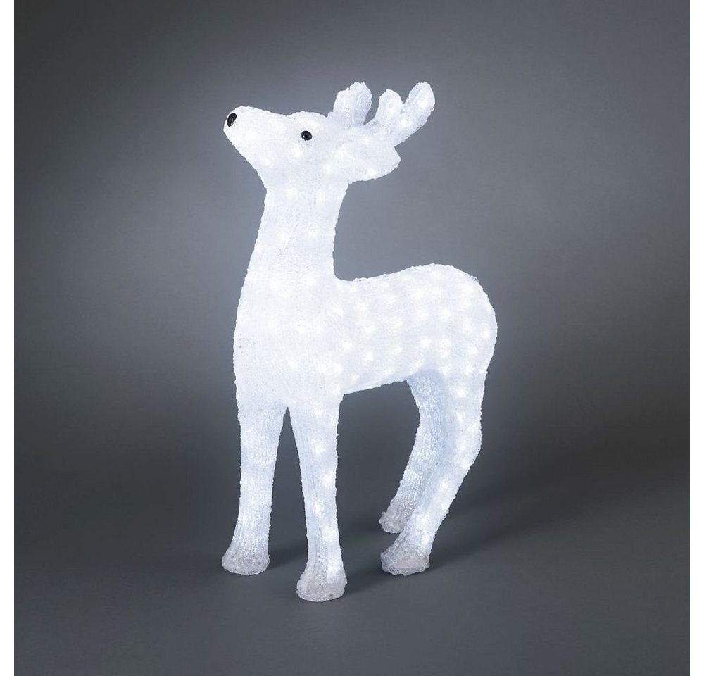 Kunstbaum LED Acryl Rentier, groß, 176 kalt weiße Dioden, 24V Außentrafo, transp, click-licht, Höhe 60 cm, LED Weihnachtsfiguren von click-licht