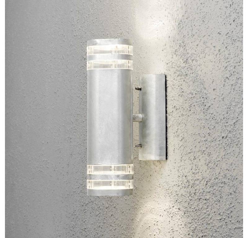 click-licht Deckenleuchte Moderne Wandleuchte Modena aus galvanisiertem Stahl, mit doppeltem, keine Angabe, Leuchtmittel enthalten: Nein, warmweiss, Aussenlampe von click-licht