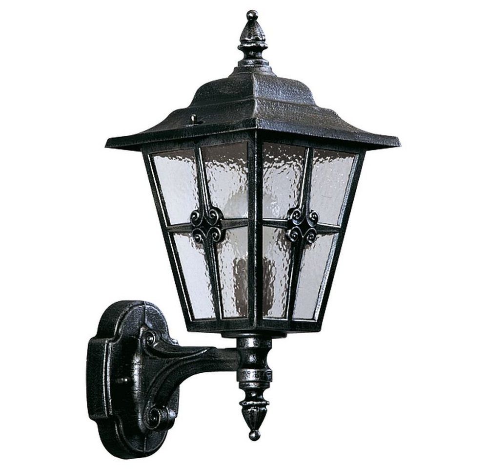 click-licht Deckenleuchte Wandleuchte A-92152, schwarz-silber, stehend, Aluguss, Kathedralglas, keine Angabe, Leuchtmittel enthalten: Nein, warmweiss, Aussenlampe, Aussenwandleuchte, Outdoor-Leuchte von click-licht