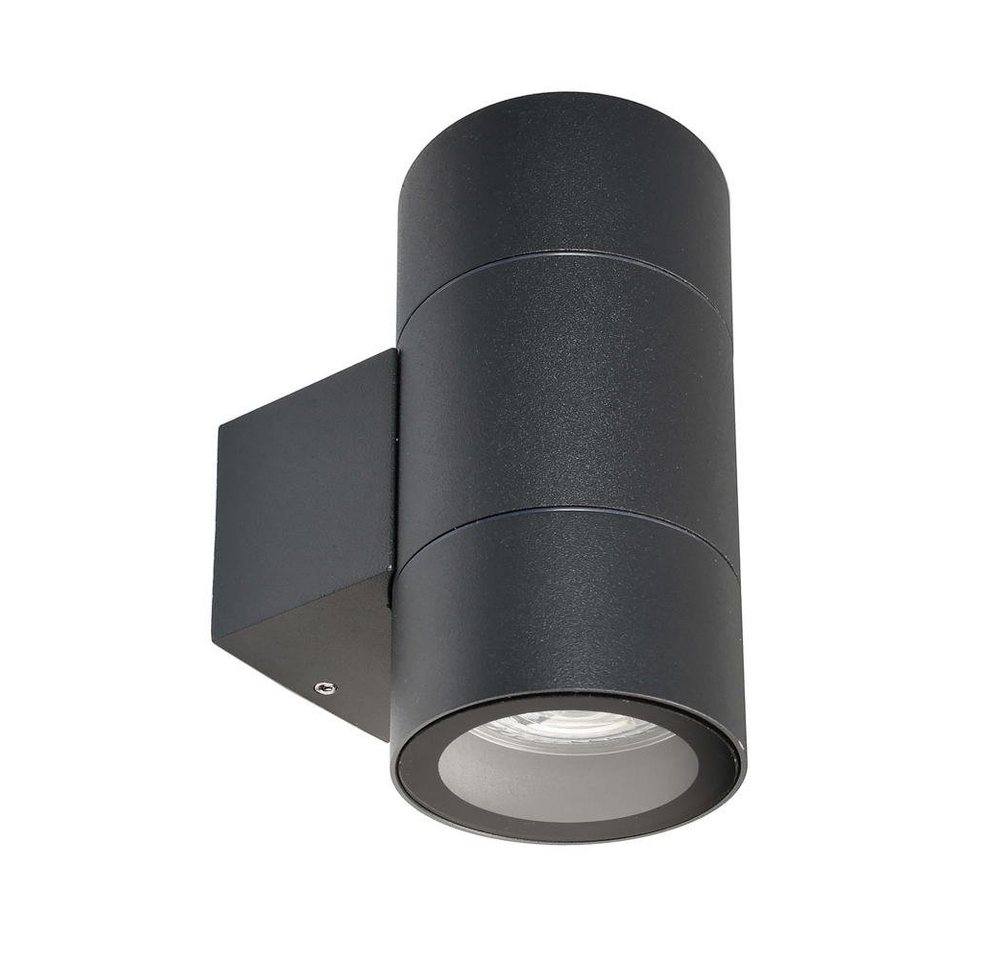 click-licht Deckenleuchte Wandleuchte Achernar in Schwarzgrau GU10 2-flammig IP65, keine Angabe, Leuchtmittel enthalten: Nein, warmweiss, Aussenlampe, Aussenwandleuchte, Outdoor-Leuchte von click-licht