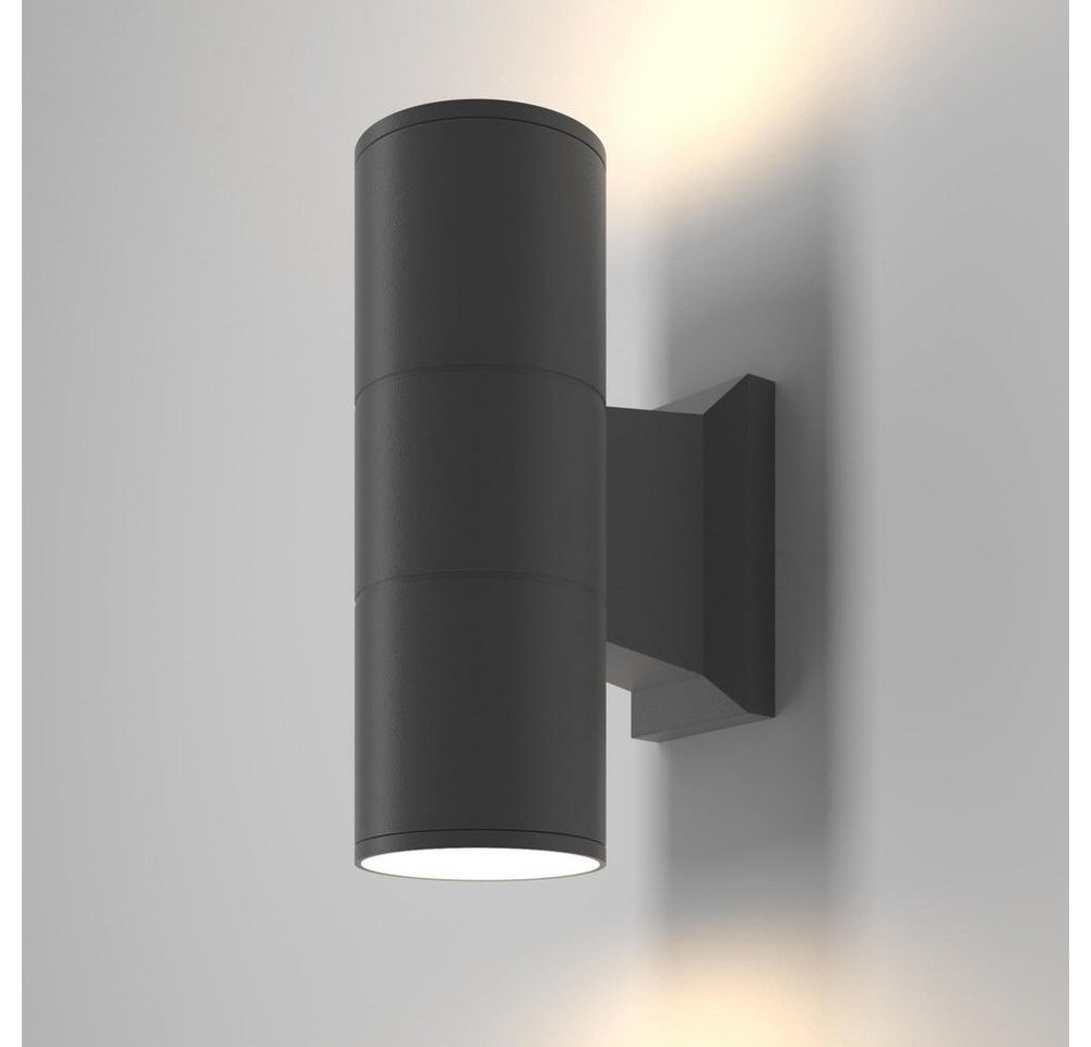 click-licht Deckenleuchte Wandleuchte Bowery in Schwarz GU10 2-flammig IP54, keine Angabe, Leuchtmittel enthalten: Nein, warmweiss, Aussenlampe, Aussenwandleuchte, Outdoor-Leuchte von click-licht