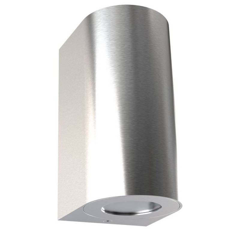 Nordlux Deckenleuchte Wandleuchte Canto in Edelstahl und Transparent GU10 2-flammig IP44, keine Angabe, Leuchtmittel enthalten: Nein, warmweiss, Aussenlampe von Nordlux