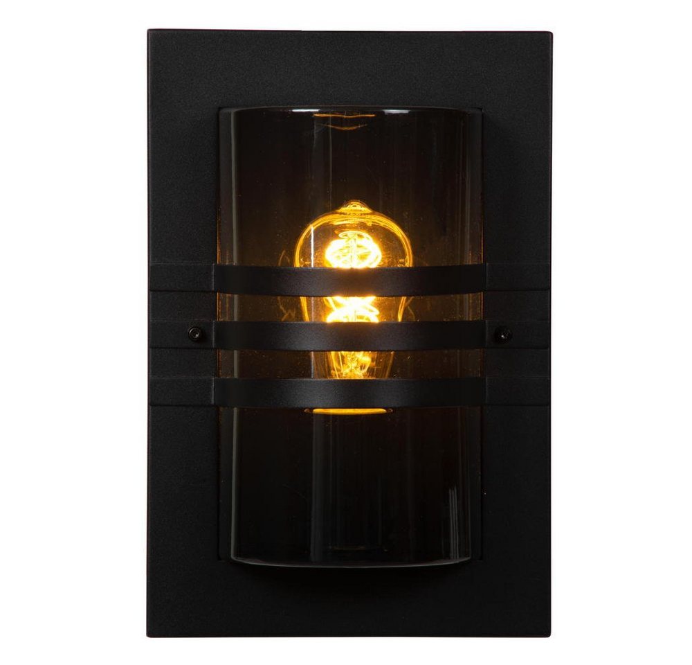 click-licht Deckenleuchte Wandleuchte Privas in Schwarz und Transparent E27 IP44 330mm, keine Angabe, Leuchtmittel enthalten: Nein, warmweiss, Aussenlampe, Aussenwandleuchte, Outdoor-Leuchte von click-licht