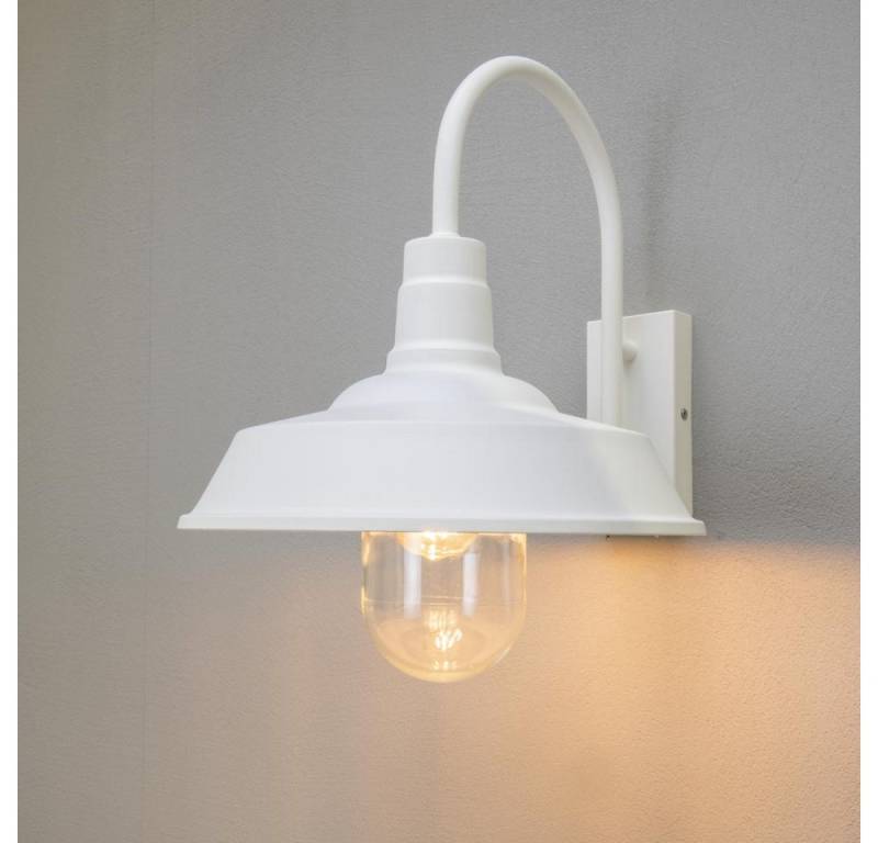 click-licht Deckenleuchte Wandleuchte Trapani in Weiß E27 IP44, keine Angabe, Leuchtmittel enthalten: Nein, warmweiss, Aussenlampe von click-licht