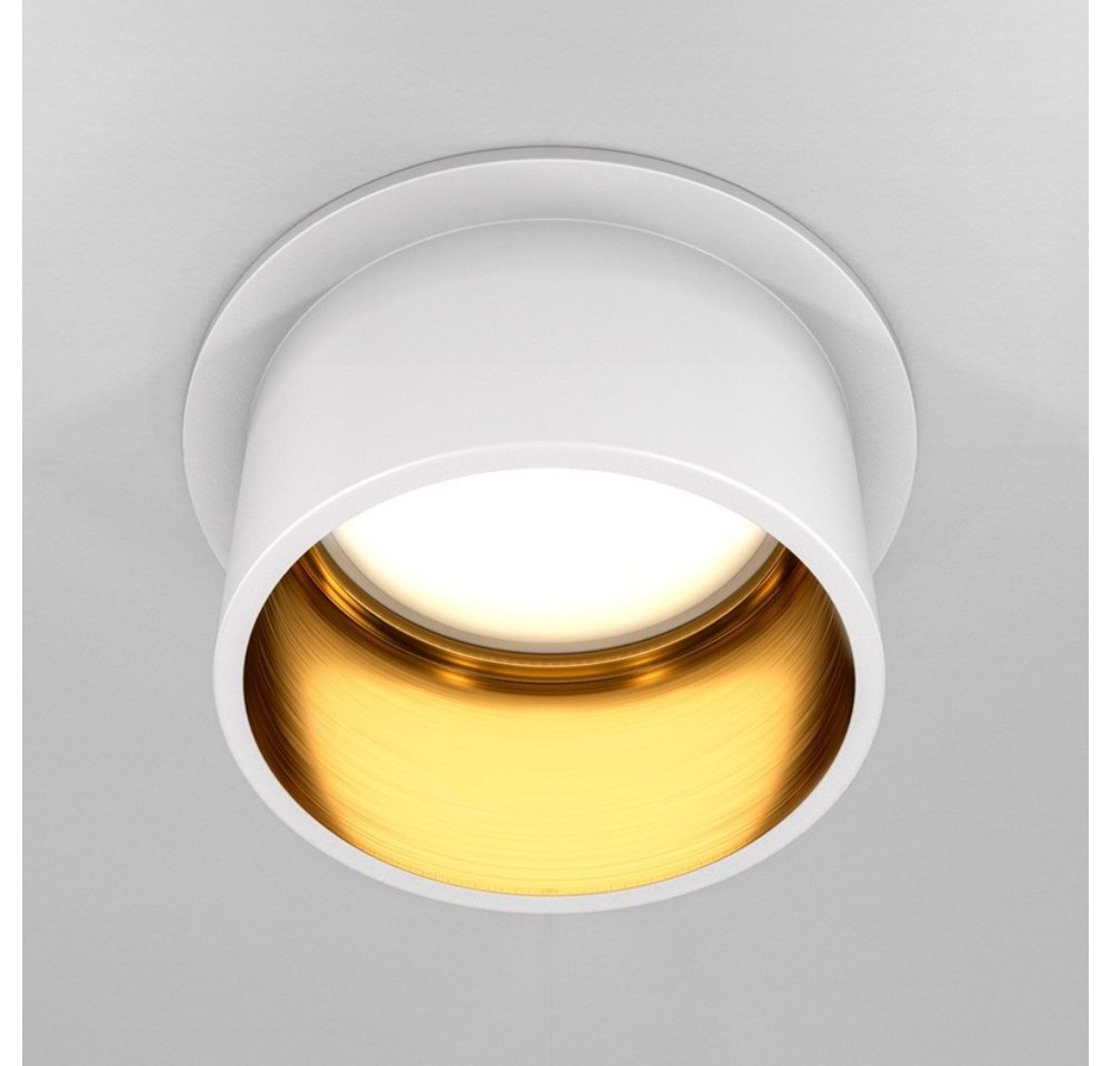 click-licht Einbauleuchte Deckeneinbaustrahler Reif in Weiß und Gold GU10 55mm, keine Angabe, Leuchtmittel enthalten: Nein, warmweiss, Einbaustrahler, Einbauleuchte von click-licht