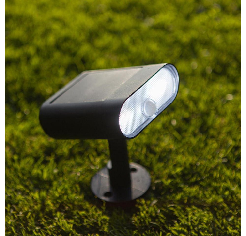 click-licht Gartenleuchte Smarte LED Solar Erdspießleuchte RGBW Ginbo in Schwarz 7W 500lm IP44, keine Angabe, Leuchtmittel enthalten: Ja, fest verbaut, LED, warmweiss, Gartenleuchten von click-licht