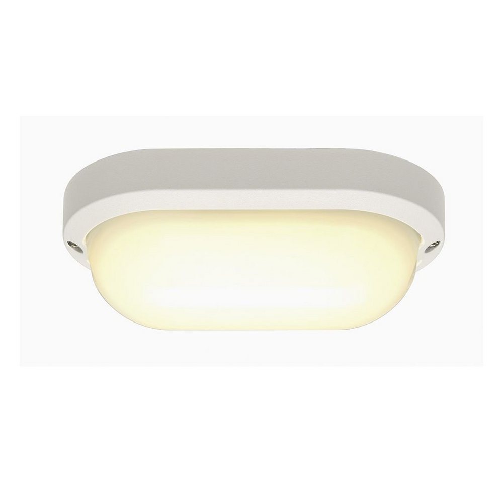 SLV LED Außen-Wandleuchte LED Wand- und Deckenleuchte Terang 2, Oval, IP44, weiß, keine Angabe, Leuchtmittel enthalten: Ja, fest verbaut, LED, warmweiss, Aussenlampe, Aussenwandleuchte, Outdoor-Leuchte von SLV