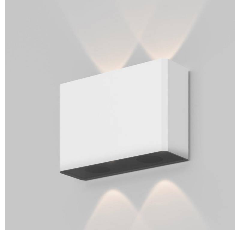 click-licht LED Außen-Wandleuchte LED Wandleuchte Show in Weiß 2x 2W 200lm IP54, keine Angabe, Leuchtmittel enthalten: Ja, fest verbaut, LED, warmweiss, Aussenlampe von click-licht