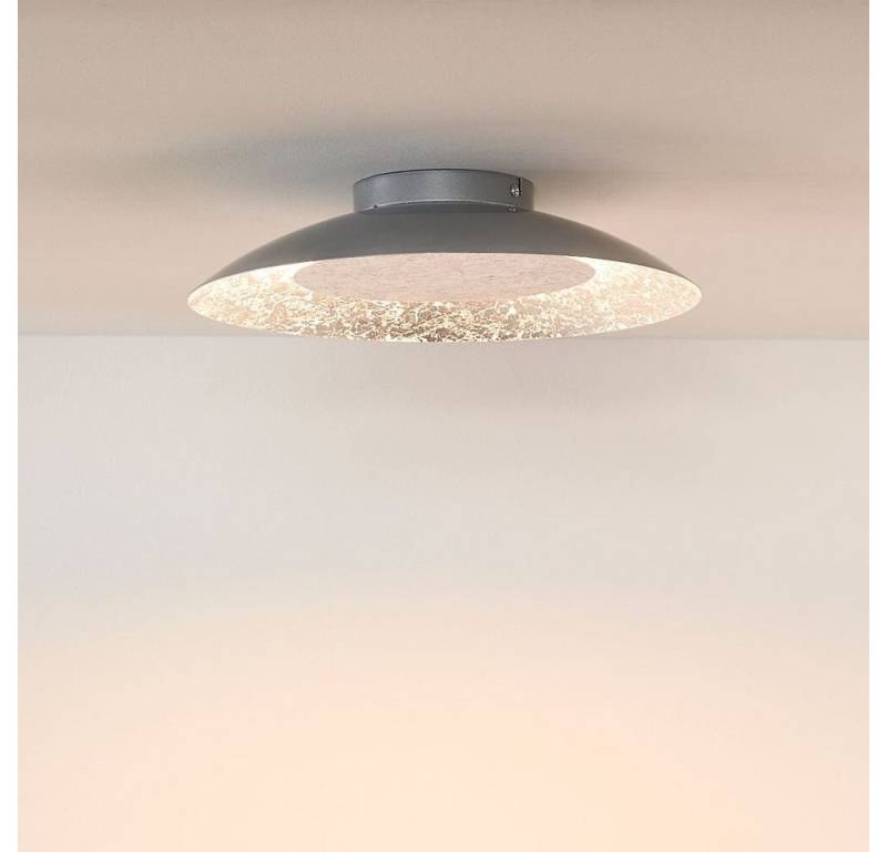 click-licht LED Deckenleuchte Foskal, Farbe: Silber, Größe: Ø 345 mm, Leuchtmittel enthalten: Ja, fest verbaut, LED,, Extra-Warmweiß von click-licht
