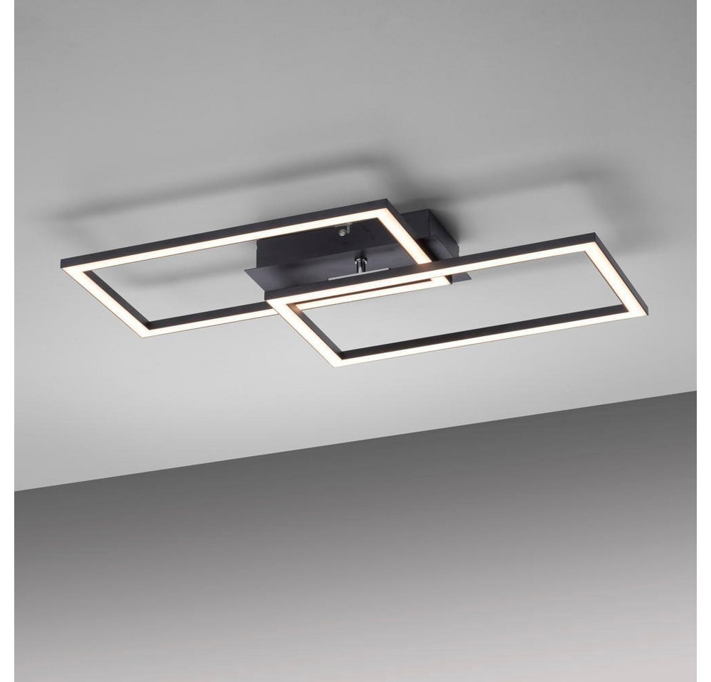 click-licht LED Deckenleuchte LED Deckenleuchte Iven in Schwarz 2x 18W 4200lm, keine Angabe, Leuchtmittel enthalten: Ja, fest verbaut, LED, warmweiss, Deckenlampe, Deckenbeleuchtung, Deckenlicht von click-licht