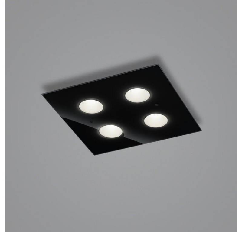 click-licht LED Deckenleuchte LED Deckenleuchte Nomi in Schwarz 4x 6W 1910lm 380x380mm, keine Angabe, Leuchtmittel enthalten: Ja, fest verbaut, LED, warmweiss, Deckenlampe, Deckenbeleuchtung, Deckenlicht von click-licht