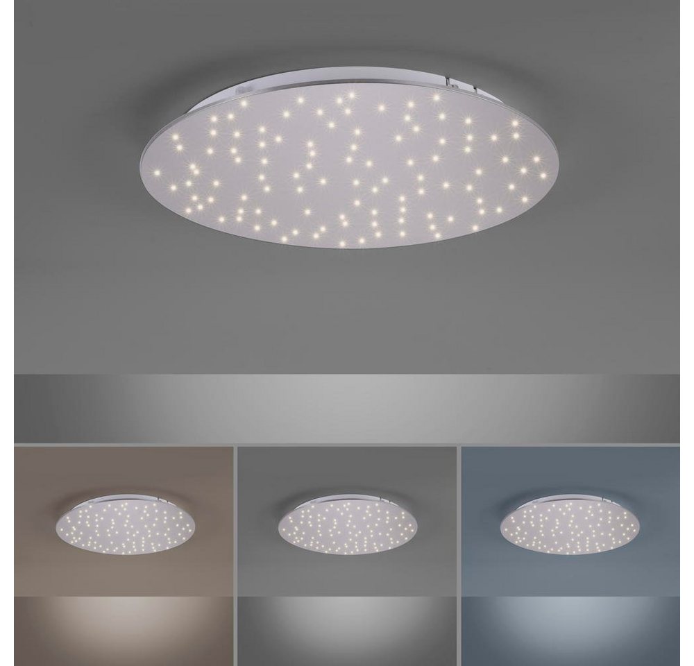 click-licht LED Deckenleuchte LED Deckenleuchte Sparkle in Silber 20W 2100lm rund, keine Angabe, Leuchtmittel enthalten: Ja, fest verbaut, LED, warmweiss, Deckenlampe, Deckenbeleuchtung, Deckenlicht von click-licht