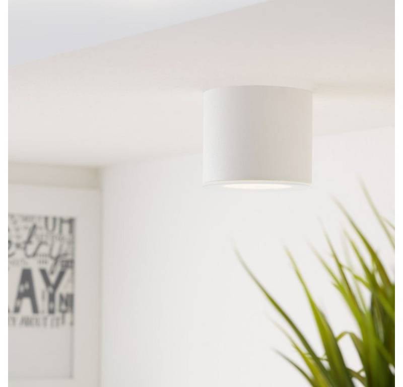 click-licht LED Deckenstrahler LED Aufbaustrahler Oso rund in weiß-matt 8W 370lm dimmbar IP44, keine Angabe, Leuchtmittel enthalten: Ja, fest verbaut, LED, warmweiss, Deckenstrahler von click-licht