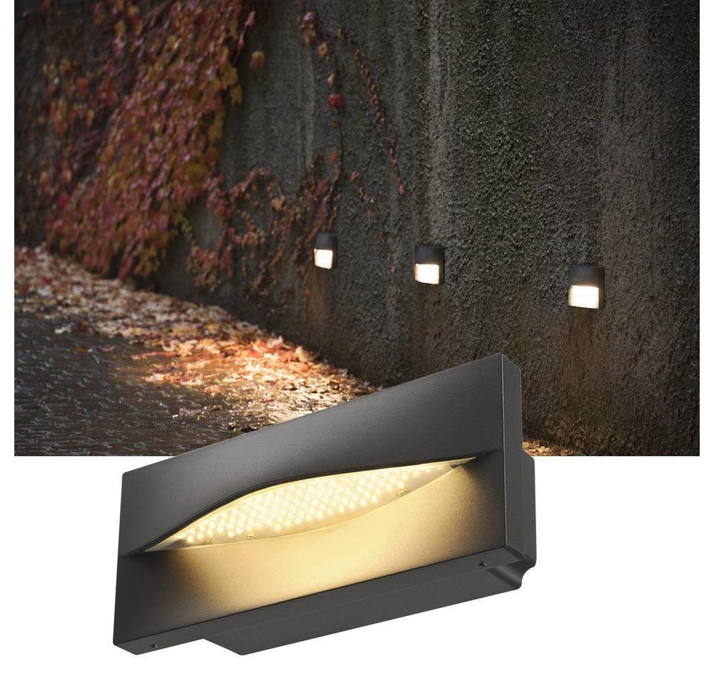 SLV LED Einbauleuchte ADI, Outdoor Wandeinbauleuchte, LED, 3000K, anthrazit, 15,4W, keine Angabe, Leuchtmittel enthalten: Ja, fest verbaut, LED, warmweiss, Einbaustrahler, Einbauleuchte von SLV