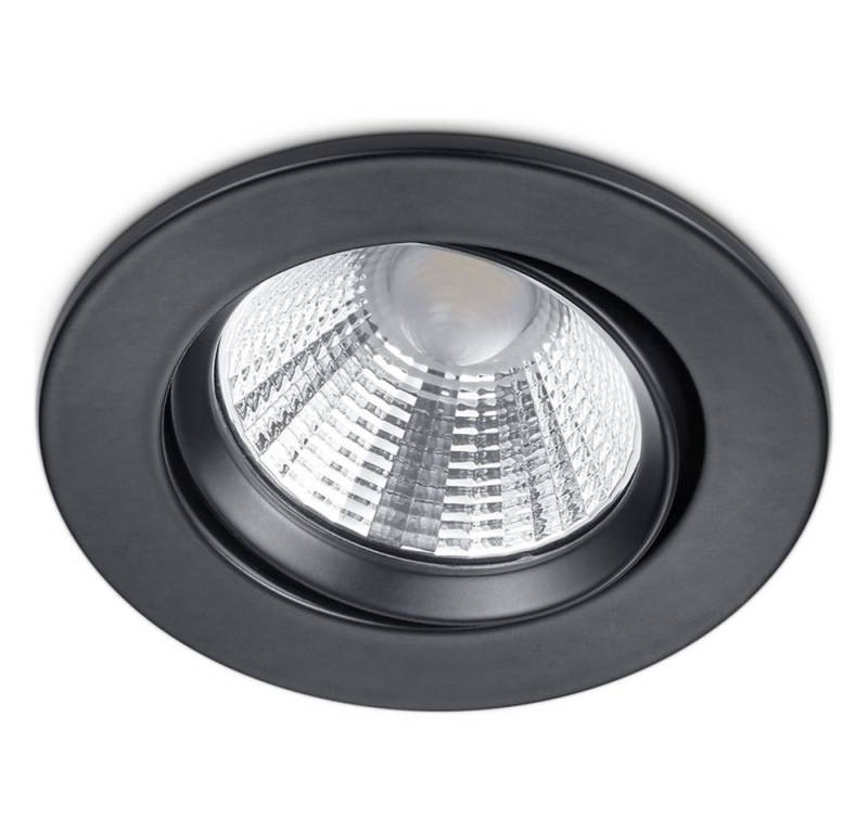 click-licht LED Einbauleuchte LED Einbaustrahler Pamir in Schwarz-matt rund 5,5W 345lm, keine Angabe, Leuchtmittel enthalten: Ja, fest verbaut, LED, warmweiss, Einbaustrahler von click-licht