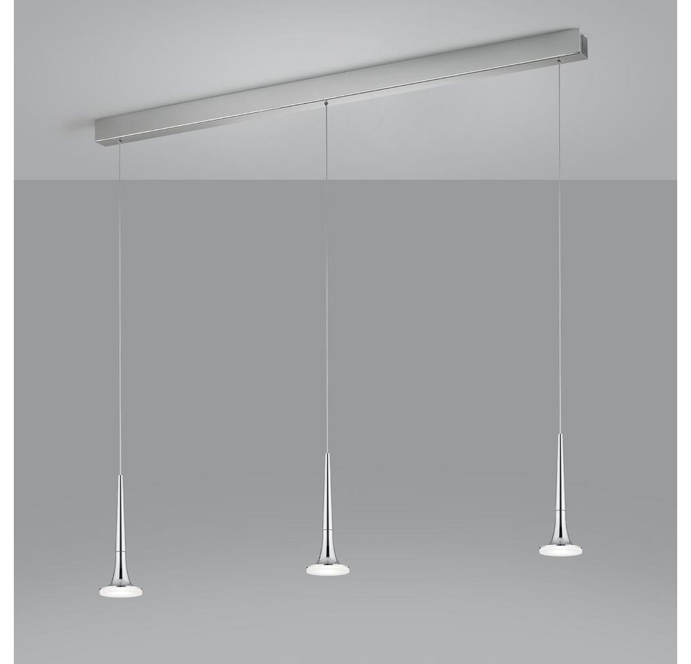 click-licht LED Pendelleuchte LED Pendelleuchte Flute Balken in Chrom und Transparent-satiniert 18W, keine Angabe, Leuchtmittel enthalten: Ja, fest verbaut, LED, warmweiss, Hängeleuchte, Pendellampe, Pendelleuchte von click-licht