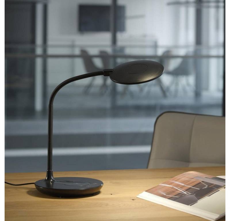 click-licht LED Schreibtischlampe ASTRID, Form: Schwarz, Ja, fest verbaut, Warmweiß von click-licht