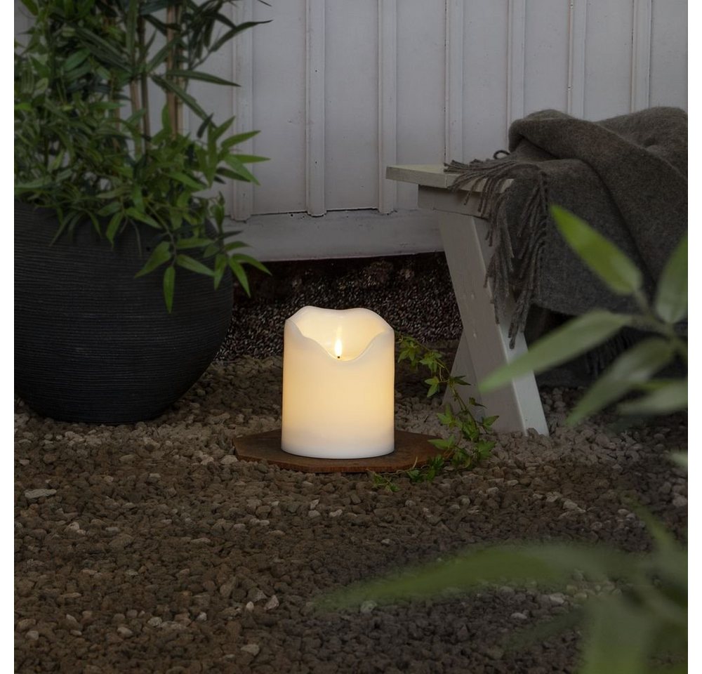 click-licht Tischleuchte LED Kerze Flamme Grand in Weiß IP44 200mm, keine Angabe, Leuchtmittel enthalten: Ja, fest verbaut, LED, warmweiss, LED Kerzen von click-licht