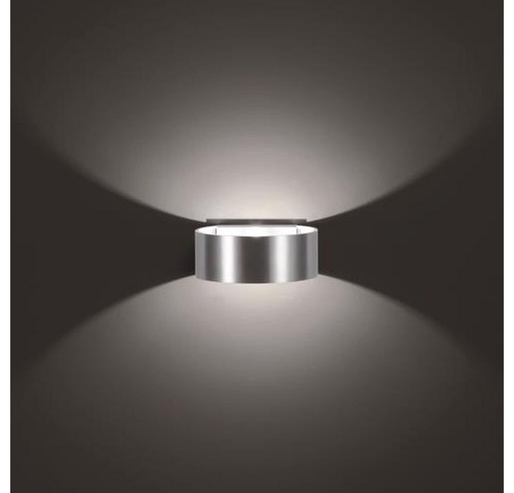 click-licht LED Wandleuchte LED Wandleuchte Fosca in aluminium-matt 7W 580lm, keine Angabe, Leuchtmittel enthalten: Ja, fest verbaut, LED, warmweiss, Wandleuchte, Wandlampe, Wandlicht von click-licht