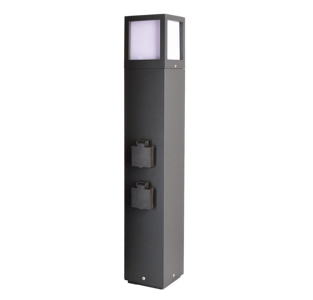 click-licht Gartensteckdose Wegeleuchte Facado Socket in Dunkelgrau E27 IP54 650mm, Gartensteckdosen von click-licht