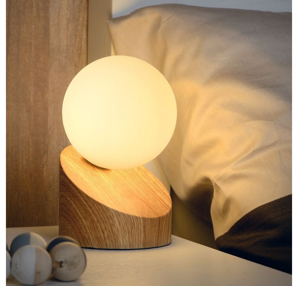 click-licht Tischleuchte Tischleuchte Len mit Touch in heller Holzoptik, keine Angabe, Leuchtmittel enthalten: Nein, warmweiss, Tischleuchte, Nachttischlampe, Tischlampe von click-licht