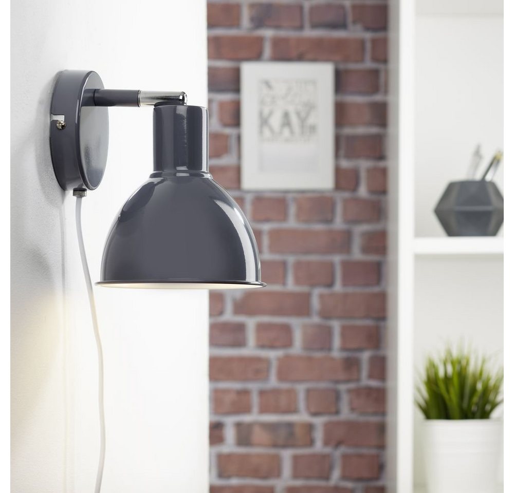 click-licht Wandleuchte Metall Wandleuchte Pop E27 anthrazit, keine Angabe, Leuchtmittel enthalten: Nein, warmweiss, Wandleuchte, Wandlampe, Wandlicht von click-licht