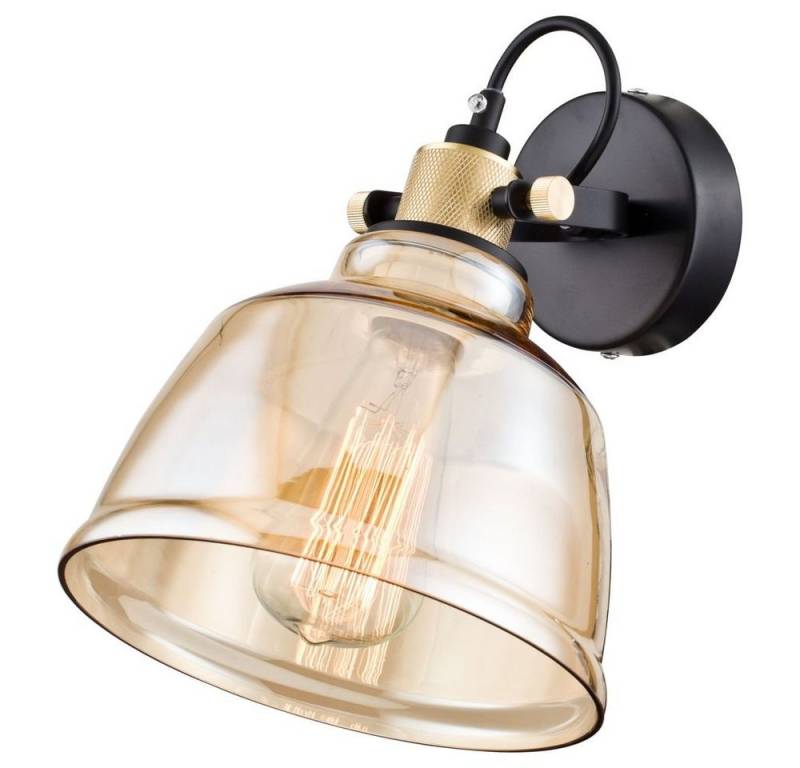 click-licht Wandleuchte Wandleuchte Irving E27 dimmbar Bernstein, keine Angabe, Leuchtmittel enthalten: Nein, warmweiss, Wandleuchte von click-licht