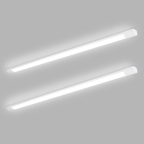 cliheet 2ER LED Deckenleuchte 120CM Deckenlampe Flach - 36W Küchenlampe Werkstattlampe Röhre Feuchtramleuchte 4000K Neturalweiß Kellerlampe Lang 180° Abstrahlwinkel für Wohnzimmer Büro Küche Garage von cliheet