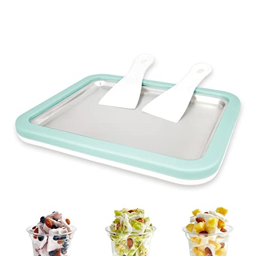 climafusion Eisplatte Eis Rolls zum Eis Machen DIY, Ice Cream Machine rolls maker mit 2 Spateln, Gelato Eis Rollmaschine für Kinder Familie Grün von climafusion
