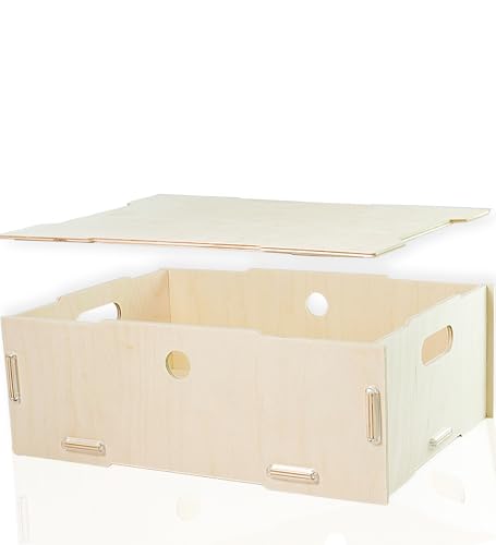 clipfritz - Holz Aufbewahrungsbox mit Deckel (ca.39x29x14cm) Holzkiste stapelbar, tragbar - Kiste zur Aufbewahrung, Ordnen - Holzkasten mit Griffe - Holzbox/Ordnungsbox für Kinderzimmer und Spielzeug clipfritz - Holz Aufbewahrungsbox mit Deckel (ca.39x29x14cm) Holzkiste stapelbar, tragbar - Kiste zur Aufbewahrung, Ordnen - Holzkasten mit Griffe - Holzbox/Ordnungsbox für Kinderzimmer und Spielzeug von clipfritz