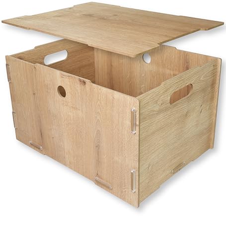 clipfritz - Aufbewahrungsbox mit Deckel MDF Holz (ca.40x30x23cm) Kiste stapelbar zur Aufbewahrung als Bücherkiste & Spielzeugkiste - Spielzeug Boxen für Kindergarten, Kinderzimmer (Storage Box, groß) clipfritz - Aufbewahrungsbox mit Deckel MDF Holz (ca.40x30x23cm) Kiste stapelbar zur Aufbewahrung als Bücherkiste & Spielzeugkiste - Spielzeug Boxen für Kindergarten, Kinderzimmer (Storage Box, groß) von clipfritz