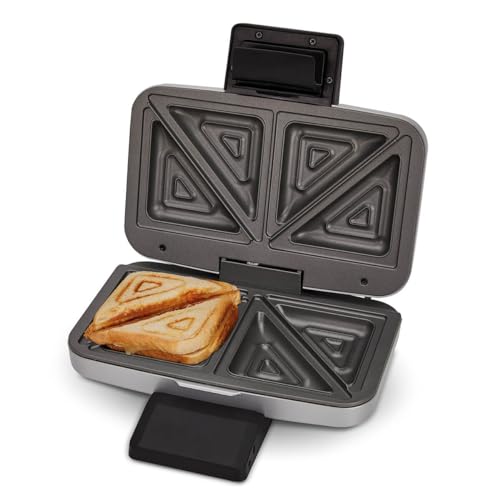Cloer 6259 Sandwichmaker, 900 W für 2 diagonal geteilte Toasts, American Toasts, XXL Füllungen von Cloer