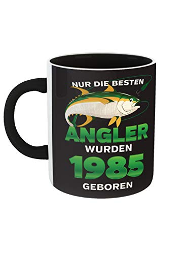clothinx Geschenk für Angler Tasse mit Spruch | Nur die Besten Angler wurden 1985 geboren - ideal Für Angelsport Freunde die sonst alles an Zubehör haben | Eine Tolle Geschenkidee zum Geburtstag von clothinx