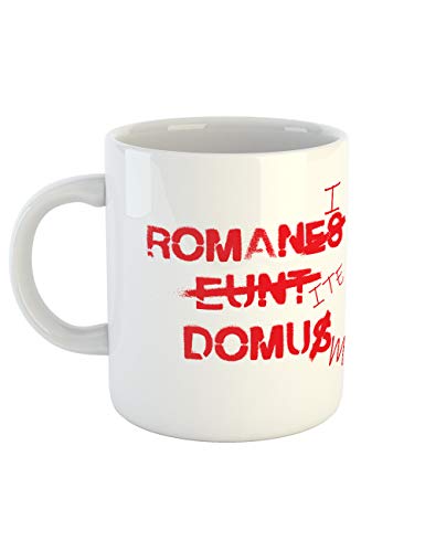 clothinx Kaffeetasse mit Aufdruck Brian Romani Ite Domum – Römer geht nach Hause | Schönes Geschenk für Latinisten Latein Lehrer und Kino-Fans | Kult Design Zum Beliebten Filmklassiker von clothinx
