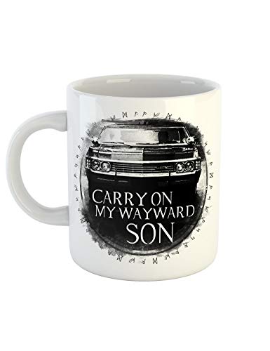 clothinx Kaffeetasse mit Aufdruck Carry On Wayward Son | Kult Auto Fanartikel Join The Hunt | Geschenk zum Staffel und Serien-Finale von clothinx