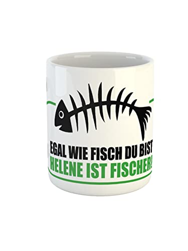 clothinx Kaffeetasse mit Aufdruck Egal Wie Fisch Du Bist Helene Ist Fischer von clothinx