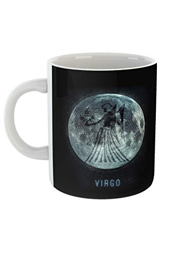 clothinx Sternzeichen Jungfrau Tasse mit Mond | Astrologisch Geburtstag und Geburt August - September | Liebevoll gestaltetes Tierkreiszeichen Motiv von clothinx