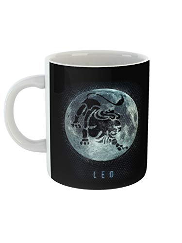 clothinx Sternzeichen Löwe Tasse mit Mond | Astrologisch Geburtstag und Geburt Juli - August | Liebevoll gestaltetes Tierkreiszeichen Motiv von clothinx