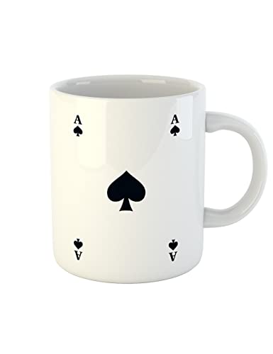clothinx Tasse Pik Ass | Ace of Spades Geschenk Tasse Spielkarte | Pikass Kartenmotiv | Pik-Ass - beidseitig bedruckt | Kartenspieler Skatspieler Pokerspieler von clothinx