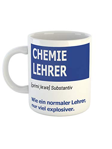 clothinx Tasse als Geschenk für Chemielehrer | Wie eine normaler Lehrer nur viel explosiver | Zur Verabschiedung Referendariat und zum Geburtstag | Motiv für Dozenten Liebevoll gestaltet von clothinx