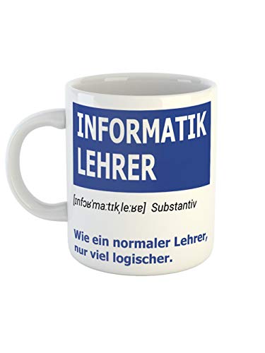clothinx Tasse als Geschenk für Informatiklehrer | Wie eine normaler Lehrer nur viel logischer | Zur Verabschiedung Referendariat und zum Geburtstag | Motiv für Dozenten Liebevoll gestaltet von clothinx
