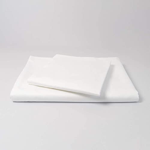 cloudlinen Bettwäsche Set aus 100% Extra-Langstapeliger Premium Baumwolle - 155x220 cm (Bettbezug) + 80x80 cm (Kissen) - weiß einfarbig/unifarben - kuscheliger, Warmer und weicher Mako Satin von cloudlinen