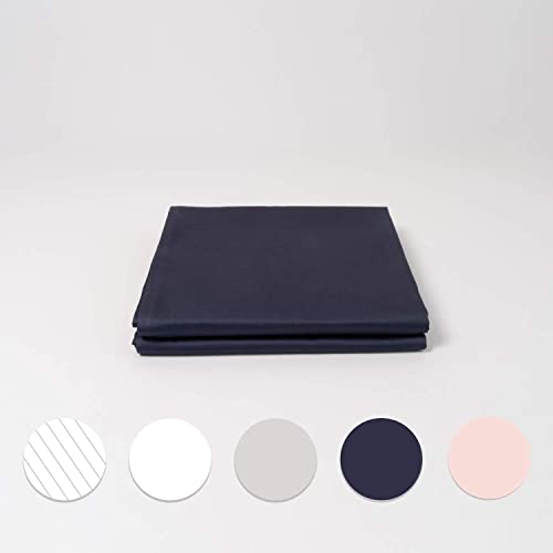 cloudlinen Kissen Set aus 100% Extra-Langstapeliger Premium Baumwolle - 2 * 80x40 cm (Kissen) - blau einfarbig/unifarben - kuscheliger, Warmer, weicher Satin für besten Schlaf von cloudlinen