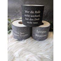Toilettenpapier Banderole Aus Filz, Witzige Sprüche, Deko, Bad, Geschenk von cloudninedesignDE