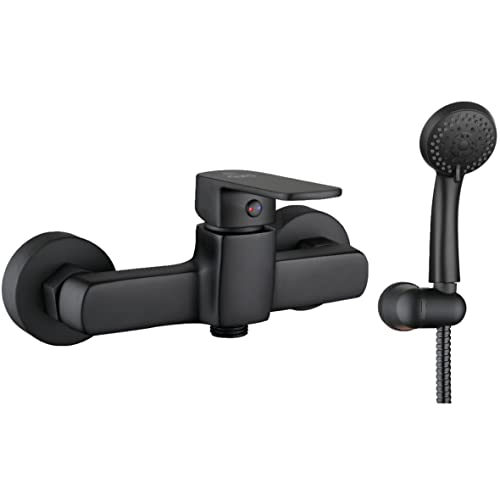 DURO Badewannenarmatur mit Handbrause – Elegante Duschkopf Schwarz Matt – Mischbatterie Badewanne mit Brause, Wassersparend, Durchflussklasse S, Geräuschklasse II DURO Badewannenarmatur mit Handbrause – Elegante Duschkopf Schwarz Matt – Mischbatterie Badewanne mit Brause, Wassersparend, Durchflussklasse S, Geräuschklasse II von cluro