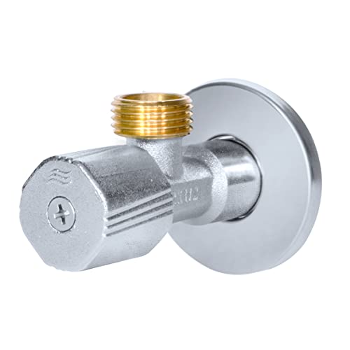 DURO Eckventil Twist, 1/2 auf 1/2 Zoll Eckregulierventil für Kalt- und Warmwasserleitungen, Verchromt, Ventil mit O-Ring, für Einbau in Wasserversorgungssysteme DURO Eckventil Twist, 1/2 auf 1/2 Zoll Eckregulierventil für Kalt- und Warmwasserleitungen, Verchromt, Ventil mit O-Ring, für Einbau in Wasserversorgungssysteme von cluro
