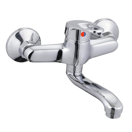 DURO Küchenarmatur, Spültischmischer, Funktionale Spültischarmatur mit Schwenkbarem Auslauf, Effiziente und Stilvolle Spülbeckenarmatur, Geräuschklasse II, Wandmontiert mit 20 cm Auslauf von cluro