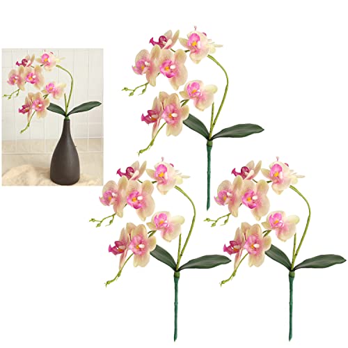 cn-Knight Künstliche Phalaenopsis-Orchidee, 45,7 cm, tropische künstliche Blume, Schmetterlingsorchidee mit Blättern, fühlt sich echt an für Hochzeit, Heimdekoration, Bonsai, hellviolett von cn-Knight