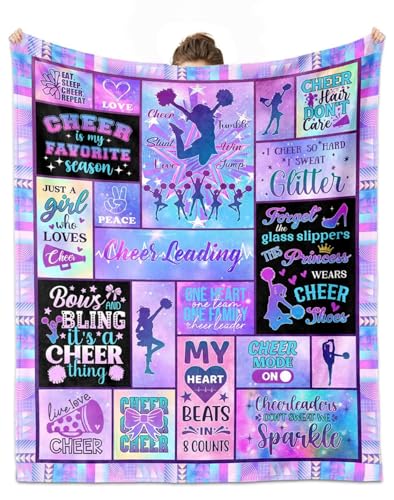 cnnouart Cheerleader-Geschenkdecke, Cheerleader-Geschenke für Cheerleader, Cheerleader-Geschenke, Überwurf für Frauen-Team (130 x 180 cm) von cnnouart