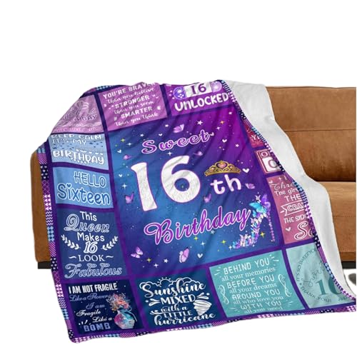 cnnouart Geburtstagsgeschenkidee für Mädchen zum 16. Geburtstag, Geschenk zum 16. Geburtstag für Teenager, perfekte süße Geschenkidee für Teenager (130 x 180 cm) von cnnouart